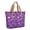 Halloween Witch Spell Purple Pattern, variant on Checkered Pumpkin Halloween Pattern Large Tote Bag for Women, Polyester Roomy Shoulder Bag with Pockets and Zipper, Foldable Gifts Ideas for Women Men