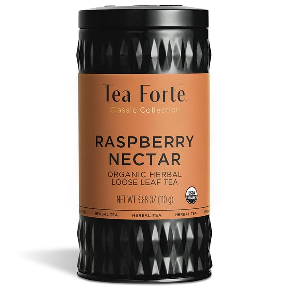 Tea Forté Raspberry Nectar - Té de Hibisco y Cítricos Orgánico en Hojas Sueltas (Lata para 35-50 Tazas)