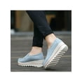 thumbnail image 6 of Woobling Women Slip On Platform Suede Penny Loafers High Heel Wedge Moccasins Walking Sneakers, 6 of 9