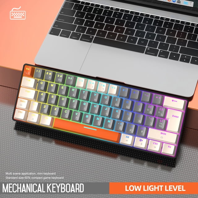 Teclado mecánico T60 USB Mini 62 teclas Gamer Keyboard con cable para Game Laptop PC JShteea El nuevo