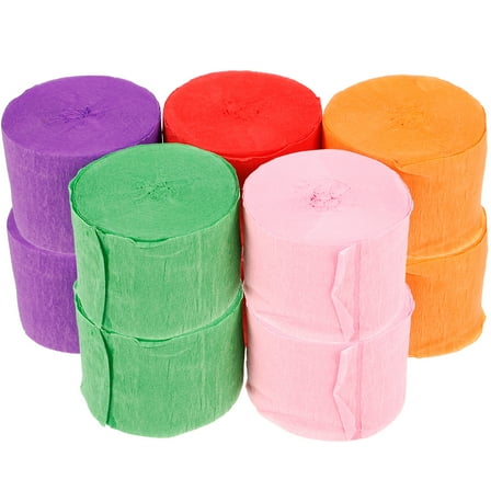 HOOWIFFY cate Crepe Paper Streamers Assorted Color for Festive Events