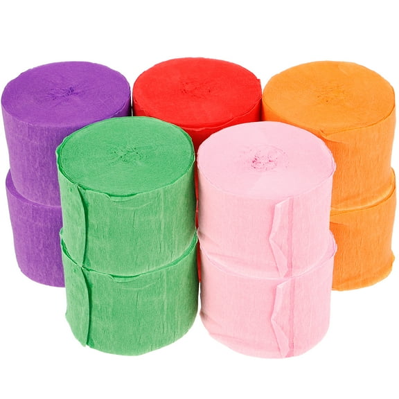 HOOWIFFY cate Crepe Paper Streamers Assorted Color for Festive Events