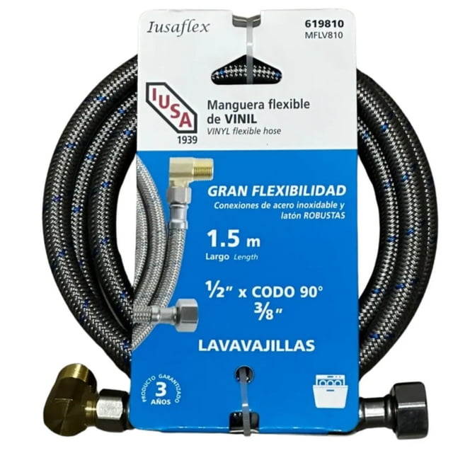 Manguera De Vinil Para Lavavajillas 1/2 X 3/8 1.5m Iusa