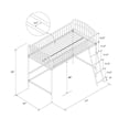 thumbnail image 4 of Novogratz Bushwick Metal Twin Loft Bed, Off White, 4 of 8
