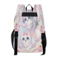 thumbnail image 3 of Large Clear PVC Backpack Heavy Duty See Through Backpack for Adults Work Travel, Sweet Pastel Kittens Printed 12L, 3 of 8