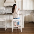thumbnail image 3 of Open Box Maven Lane Adrien Saddle Bar Stool 31"H, White Oak (2 Pack), 3 of 6