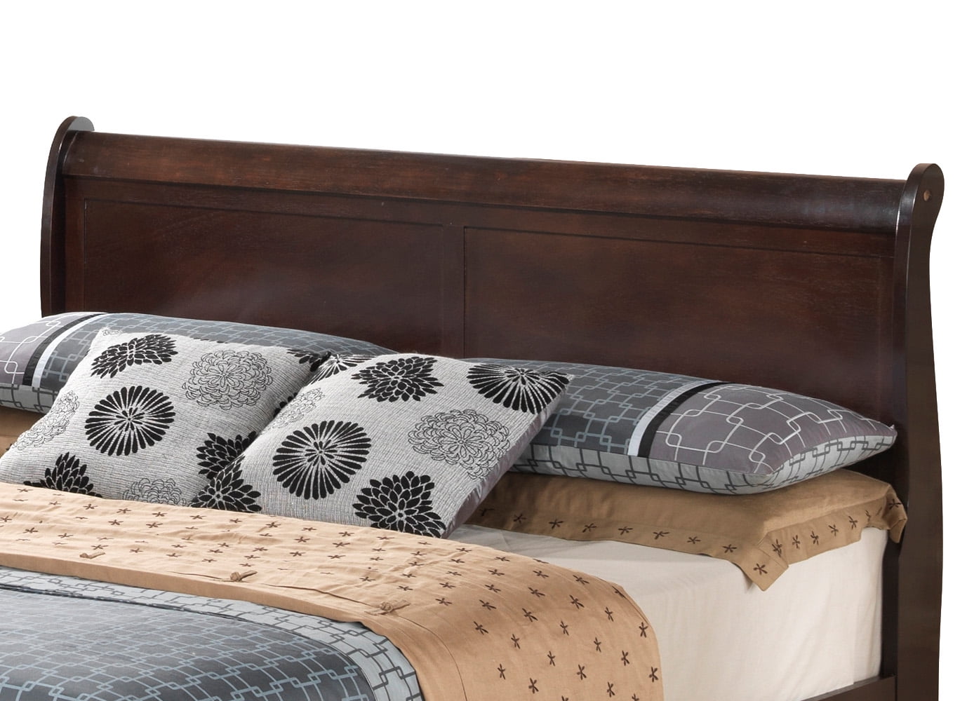 Glory Furniture Louis Phillipe Queen Bed in Cappuccino Color