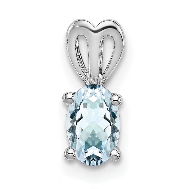 925 Sterling Silver Aquamarine Necklace Charm Pendant Birthstone March
