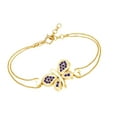 thumbnail image 2 of AFFY Round Shape Simulated Amethyst Beautiful Butterfly Chain Bracelets In 14k Yellow Gold Over Sterling Silver -7.5", 2 of 2