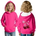 thumbnail image 2 of Spazoro Girls Hooded Sweatshirts, Fashion Soft & Comfy Printed Long Sleeve Fall Winter Tops for Girls Hot Pink Size 5 T, 2 of 5