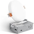thumbnail image 1 of 1 Pack 4 Pouces 5CCT Lumière de Plafond Encastrée Sans Cadre avec Boîte de Jonction, 2700K/3000K/3500K/4000K/5000K Sélectionnable, 10W Eqv 40W 1100LM Luminosité Dimmable Sans Canette, ETL & FCC, 1 of 5