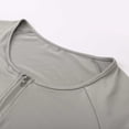 thumbnail image 6 of Nursing Night Gown for Breastfeeding Spring Summer 3/4 Sleeve Crewneck Side Slit Zip Up Sleep Dress with Pockets Sleepwear, 6 of 8