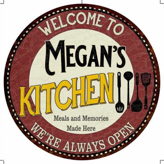 Megan's Kitchen 14" Round Metal Sign Bar Game Room Wall Decor 100140040153