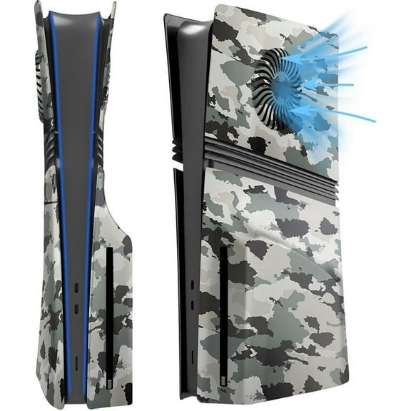 Faceplates for PS5 Pro Disc Edition, for PlayStation 5 Pro Cover Accessories Faceplate, Breathable Side Face Panel Shell Replacement for PS5 Pro Disc Version Plates (Camouflage)