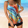 thumbnail image 2 of Swimsuits for Women 2025 Tankini Swimsuits for Summer 2Pcs Bathing Suits Print Sling Swim Tank Top With Shorts Beach Swimwear Orange S, 2 of 6