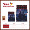 thumbnail image 3 of Rocae Starry Sky Meditating Chimpanzees Print Christmas Drawstring Linen Gift Bag with Drawstrings Treat Bag Goody Present Bags for Christmas Party Favor, 3 of 8
