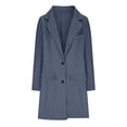thumbnail image 3 of Luxalzxs Trench Coat for Women 2023 Business Attire Solid Color Long Sleeve Single Breasted Slimming Cardigan Suit Coat Top, 3 of 5