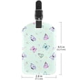 thumbnail image 6 of Square 2Pack PU Leather Purple Flying Butterflies Cruise Luggage Tag with Privacy Cover and Name ID Tag for Travel Handbags Backpacks Luggage Tags, 6 of 6