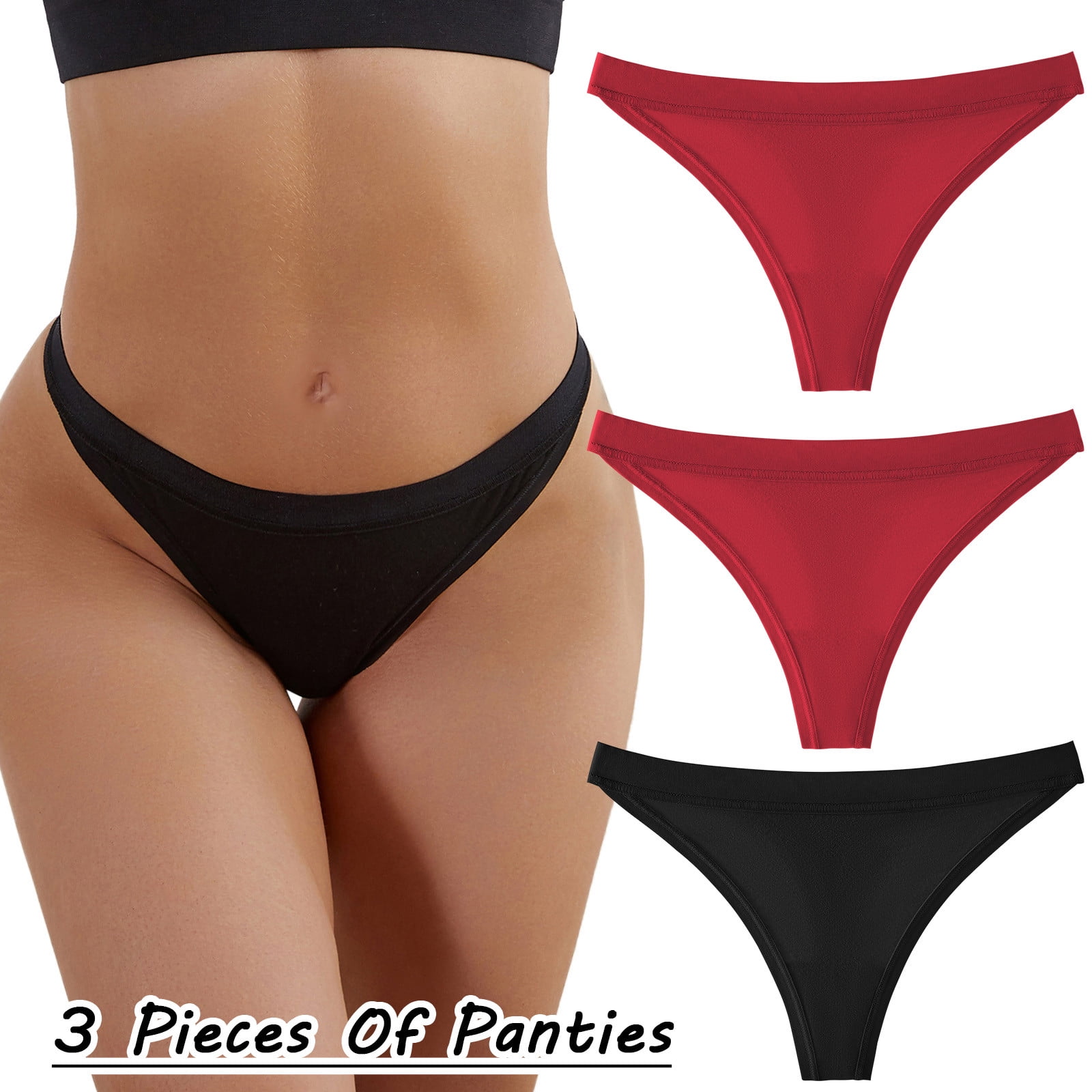 Aayomet Panties For Women Briefs Women Low Waist Thin G String Underwear  Comfortable Lingerie,BK2 XL 
