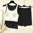thumbnail image 6 of Kaemgyyd Pajamas Set for Women Color Block Lounge Sets Crew Neck Tank Top with Shorts Soft Comfy Sleepwear（Black,X-Large）, 6 of 6