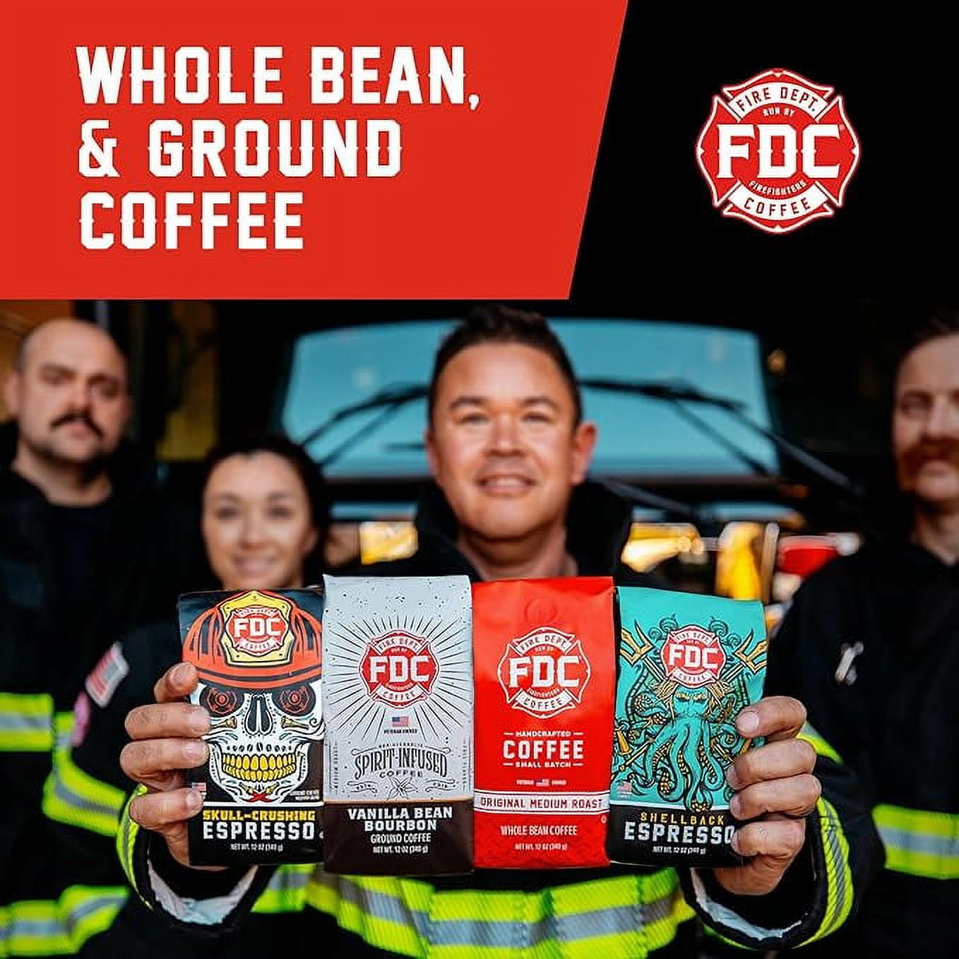 Fire Department Coffee Christmas Blend Medium Roast Premium Ground Coffee, 12 oz