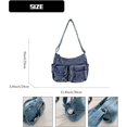 thumbnail image 5 of Sunyuer Washed Denim Crossbody Bag for Women, Large Capacity Multi Pocket Casual Shoulder Handbag, Vintage Adjustable Strap Messenger Purse, Trendy Daily Hobo Bag, 5 of 7
