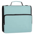 thumbnail image 2 of Haosy 3 Ring Zipper Binder with Shoulder Strap Waterproof Trapper Keeper 2 Inch D-Ring 500 Sheets Capacity, Mint Blue, 2 of 8