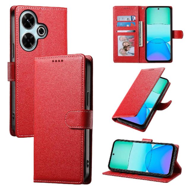Funda para FOXDOCK Xiaomi Redmi 13 4G/5G– Cuero Premium, 3 ranuras para tarjetas, Protección contra impactos