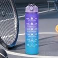 thumbnail image 4 of Guodhu Motivational Time-Marked Water Bottle with Flip-Top Lid, 750ml Reusable Plastic Sports Cup for Gym Hiking, One-Button Portable Travel Hydration Tracker(Multicolor K), 4 of 6