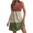 thumbnail image 1 of Robes pour Femmes, Robe d'Été Confortable Mode avec Poches Imprimées Sans Manches Col en V, 1 of 6