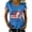 Blue, variant on Womens Blouses Gsakboxl Women V Neck Patriotic T-Shirt, 4th Of July USA 250th Anniversary American Flag Floral Graphic Print Short Sleeve Casual Holiday Tops Shirts for Women S