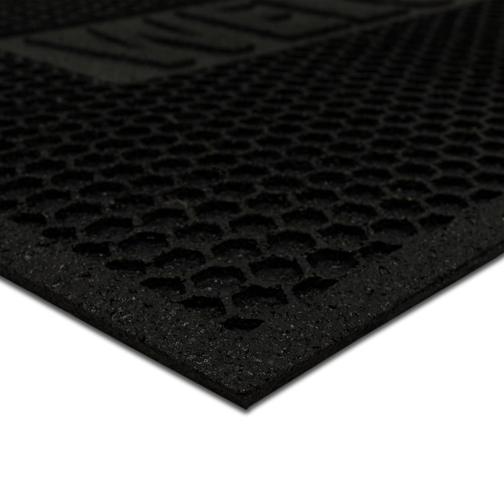 Mainstays Honeycomb Welcome Rubber Outdoor Doormat, Black, 18" x 30"