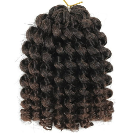 Nvzi-c Bounce Crochet Hair 8 Inch,Wand Curl Crochet Hair,Short Curly Braiding Hair Jumbo Passion Twist Crochet Hair for Women，6Pack，Black Brown