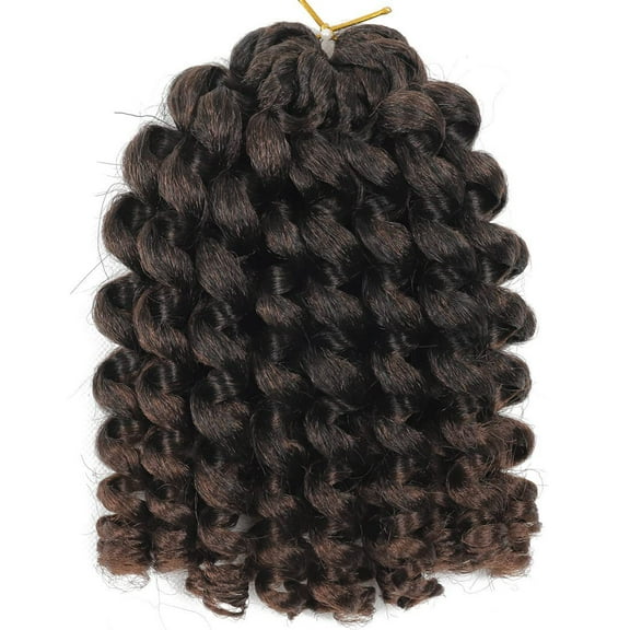 Nvzi-c Bounce Crochet Hair 8 Inch,Wand Curl Crochet Hair,Short Curly Braiding Hair Jumbo Passion Twist Crochet Hair for Women，6Pack，Black Brown