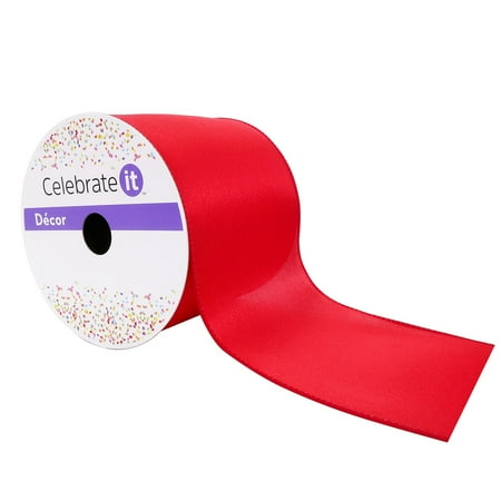 UPC: 0191518420227 | 4 Red Satin Ribbon by Celebrate It™