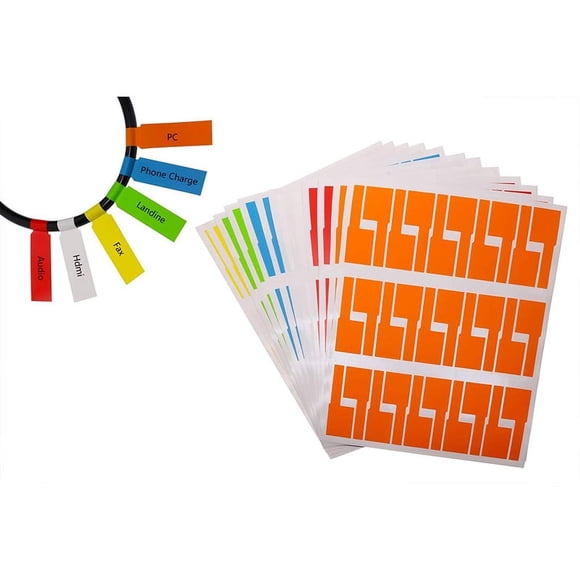 540Pcs/18 Sheets Cable Labels Tags Cable Markers Self Adhesive Cable Labels Waterproof Tear Resistant Wire Labels