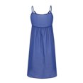 thumbnail image 4 of ZHOGXU Women's Dress Sleeveless Suspender V Neck Solid Color Lace Trim Fashion Comfortable Mini Dresses For Casual Daily Wear,Blue,Xxl, 4 of 7