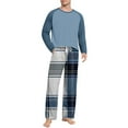 thumbnail image 2 of KyCheLot Men's Pajama Set Crewneck Long Sleeve Tees Stretchy Elastic Waist Wide Leg Pants Comfy Sleepwear, 2 of 7