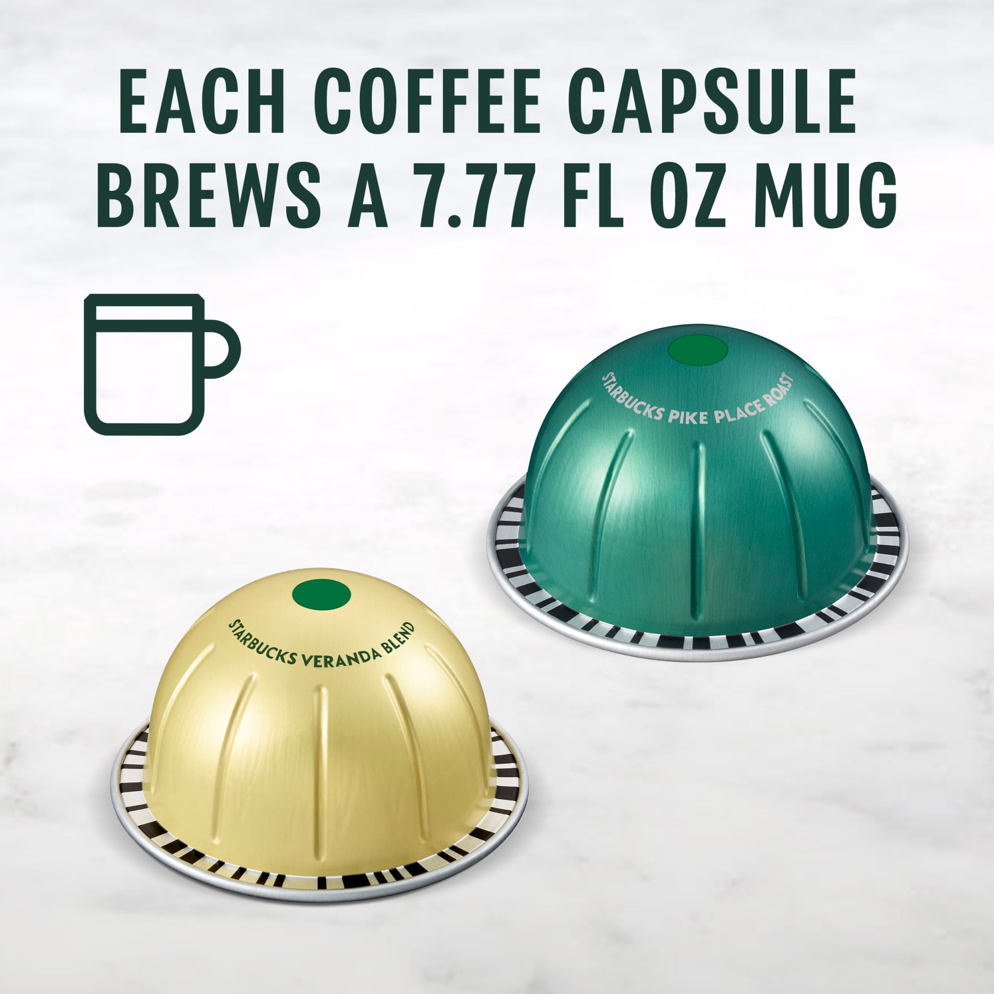 (6 pack) Starbucks by Nespresso Vertuo, Starbucks Light and Medium Roast Nespresso Pods, 96 Count