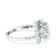 thumbnail image 2 of Half Eternity Flower Round Ring CZ 925 Sterling Silver Size 4, 2 of 6