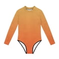 thumbnail image 4 of Swimsuit for Girls, Long Sleeve One Piece Rashguard, Solid Color Beach Vacation Swimsuit for Kids 2-13 Years, 4 of 7