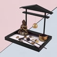 thumbnail image 4 of simhoa Kit de Jardin Râteau à Rocher Plateau de Sable Miniature avec Statue Bouddhiste, 4 of 7