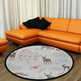 thumbnail image 4 of FREEAM Kids Round Nursery Area Rug 5 ft Deer in The Winter Forest Non Slip Play Mats for Kids Boys Girls Playing Room Living Room, 4 of 6