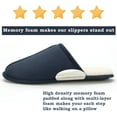 thumbnail image 3 of cosyone1997 Men's Scuff Slippers Indoor Outdoor Memory Foam House Shoes Non-slip Rubber Soles, 3 of 8