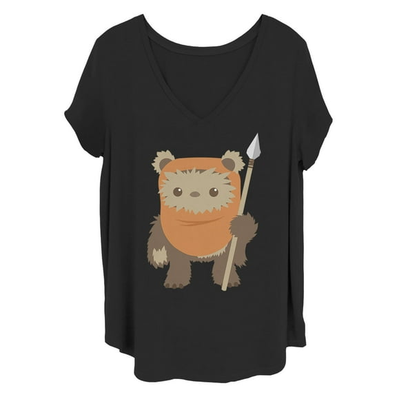 Women's Star Wars: A New Hope Cartoon Ewok Spear Graphic T-Shirt