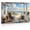 Frame-style, variant on Coastal Beach Ocean View Canvas Wall Art for Living Room Bedroom, Serene Porch Scene with Rocking Chair and Sailboat Landscape Print Home Decorations