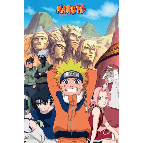 Naruto - Manga / Anime TV Show Poster (Group - Naruto & Friends) (Size 24 x 36")