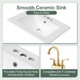 thumbnail image 6 of 24" Bathroom Vanity with Sink, Bathroom Cabinet with Door Shelf, Deep Drawer, 2-Tier Pull-Out Basket, Solid Wood Frame and MDF Board, Easy Assembly, Modern Bathroom Cabinet for Bathroom, Green, 6 of 9