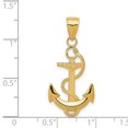 thumbnail image 2 of DewberryDiamonds 14k Yellow Gold Polished Anchor with Textured Rope Pendant (Weight : 1.26 gm, Length : 32.5mm, Width : 18 mm), 2 of 5