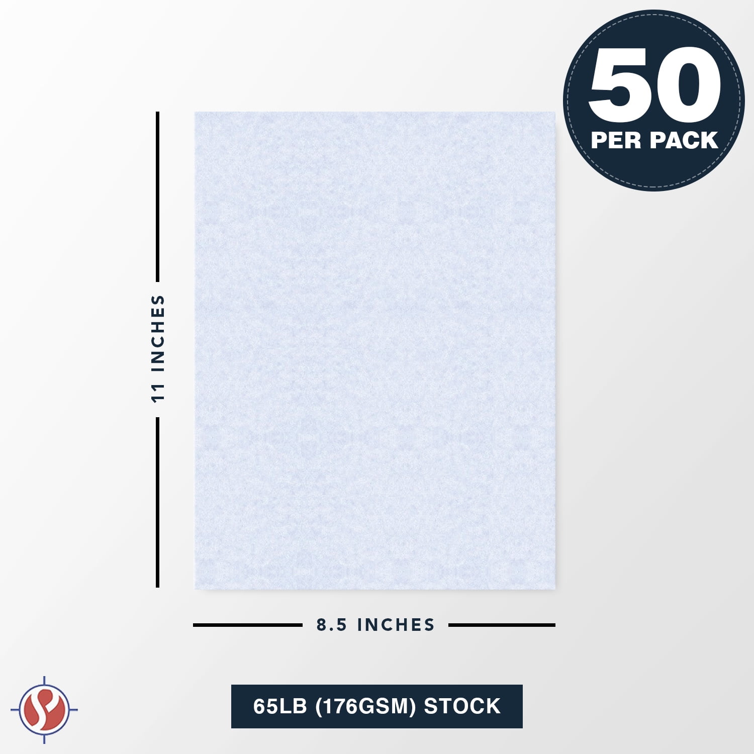 Bluestone Parchment Cardstock – Great for Certificates, Menus and Wedding Invitations | 65Lb Cover (176gsm) | 8.5 x 11” | 50 Sheets per Pack